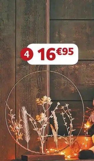 Jardiland Couronne de fleurs séchées à poser offre