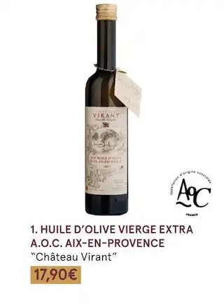 Monoprix Château virant huile d’olive vierge extra a.o.c. aix-en-provence offre