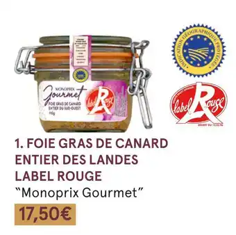 Monoprix Monoprix gourmet foie gras de canard entier des landes label rouge offre