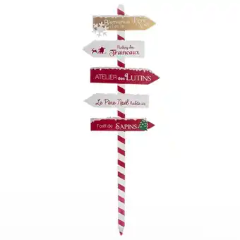 Intermarché Hyper Pancarte bois rouge blanc 120cm offre