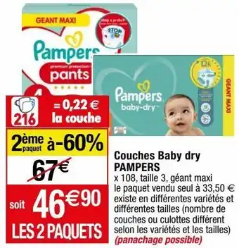 Migros Couches pampers offre