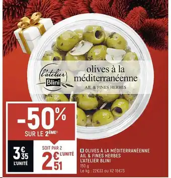 Olives A La Mediterraneenne Ail & Fines Herbes L'Atelier Blini