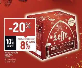 Spar Biere De Noel 6.6% Vol. Leffe offre