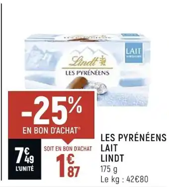 Petit Casino Les Pyreneens Lait Lindt offre