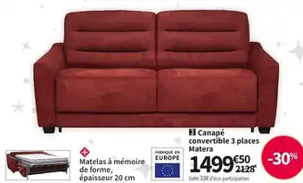 Conforama Canape convertible 3 places matera offre