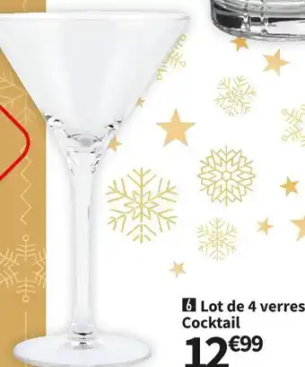 Conforama Lot de 4 verres cocktail offre