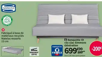 Conforama Simmons banquette-lit clic clac generation offre