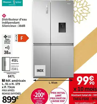 Conforama Hisense réf. américain rs840n4wcf offre