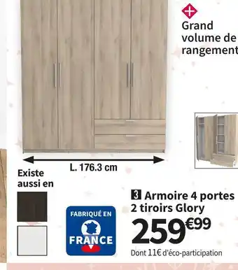 Conforama 3 armoire 4 portes glory offre