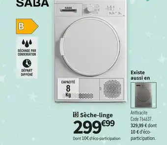 Conforama Saba seche-linge dr8cd22w offre