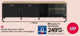 Conforama Meuble tv bas à poser 190 cm manchester offre