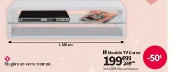 Conforama Meuble tv bas à poser 160 cm curve offre