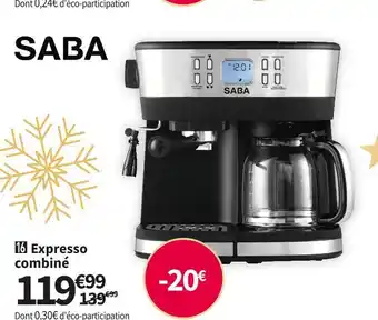 Conforama Saba expresso combiné ckf2227bi offre