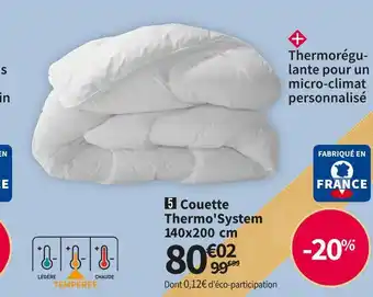 Conforama Dodo couette thermo'system 140x200 cm offre