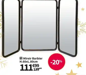 Miroir barbier h.60xl.80 cm