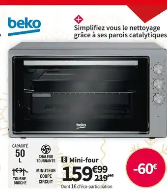 Conforama Beko mini-four bmf50cs offre