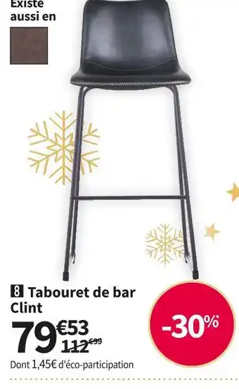 Conforama Tabouret noir clint offre