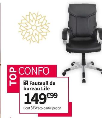 Conforama Fauteuil de bureau life offre