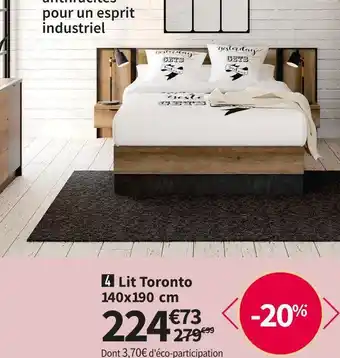 Conforama Lit adulte 140x190 cm toronto offre