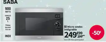 Conforama Saba micro ondes mo 2519ix offre