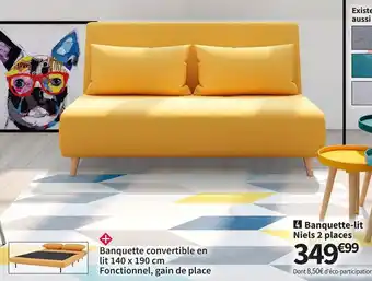 Conforama Banquette-lit convertible niels 2 places offre
