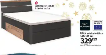 Conforama Lit adulte 140x190 cm medina offre
