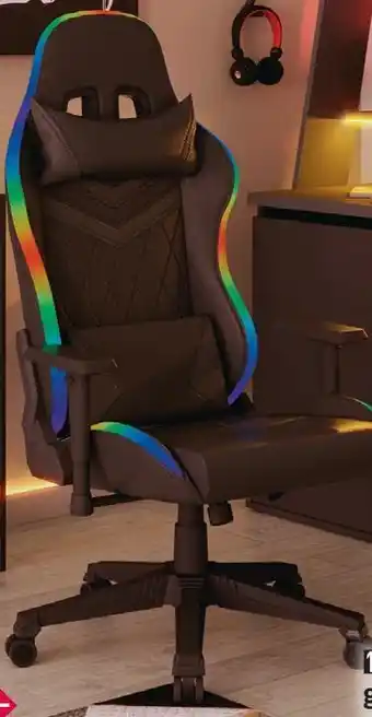 Conforama Fauteuil gaming noir black light offre