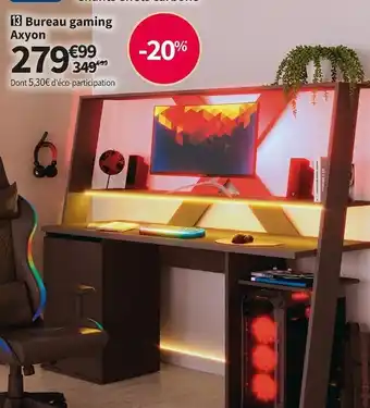 Conforama Bureau gaming 157 cm axyon offre