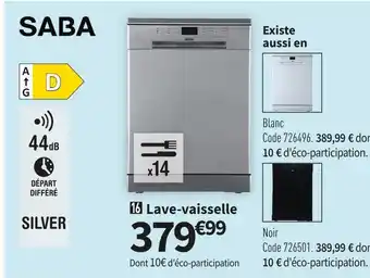 Saba lave-vaisselle lvs14c44m21s