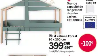 Conforama Lit cabane 90x200 cm forest offre