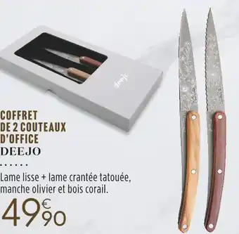 Culinarion Deejo coffret de 2 couteaux d’office offre