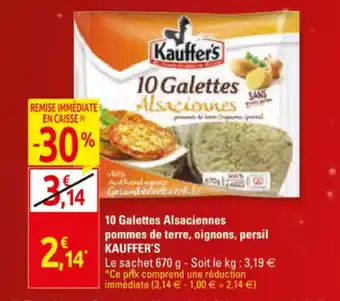 10 galettes alsaciennes pommes de terre, oignons, persil KAUFFER'S