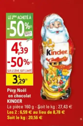 Père noël en chocolat KINDER