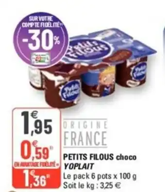 G20 Petits filous choco YOPLAIT offre