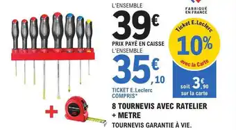 8 tournevis avec rĂątelier + mĂštre facom