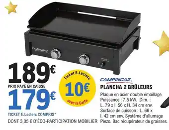 E.Leclerc Brico Plancha 2 brûleurs campingaz offre