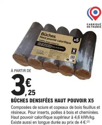 E.Leclerc Brico Bûches densifiées haut pouvoir x5 offre