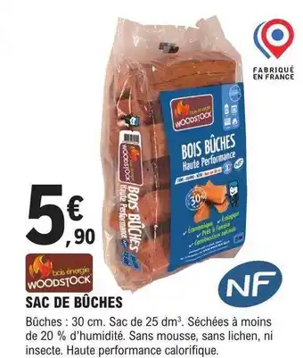 E.Leclerc Brico Sac de bûches woodstock offre