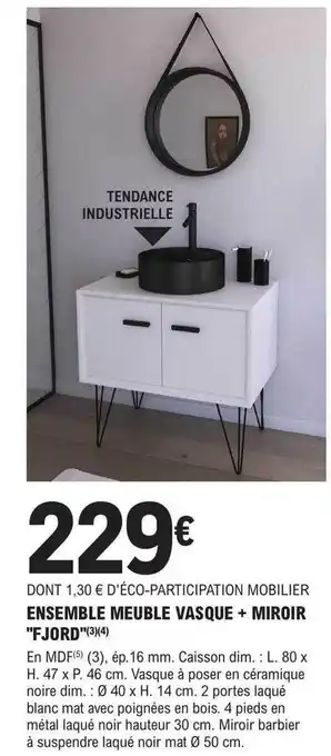 E.Leclerc Brico Ensemble meuble vasque + miroir offre