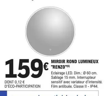 E.Leclerc Brico Miroir rond lumineux offre