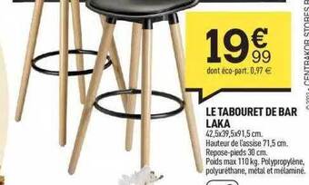 Centrakor Le tabouret de bar laka offre