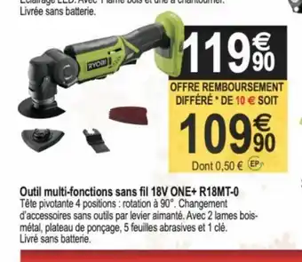Tridôme Outil Multi-Fonctions Sans Fil 18V One+ R18MT-0 offre