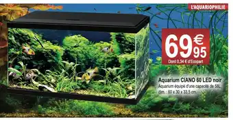 Tridôme Aquarium Ciano 60 Led Noir offre