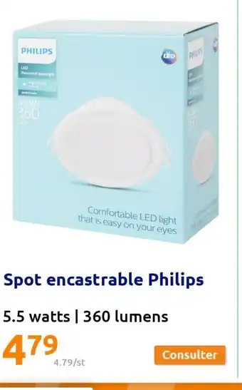 Action Spot Encastrable Philips offre