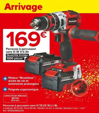 Einhell perceuse Ă percussion sans fil te-cd 18 li-i bl