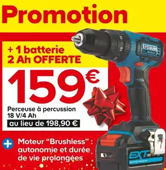 Castorama Erbauer perceuse à percussion sans fil ecd18-li-2 offre