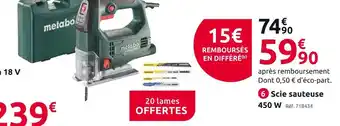 Mr Bricolage Metabo scie sauteuse steb65 quick offre