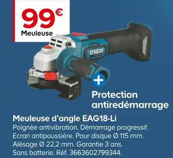 Castorama Erbauer meuleuse d’angle eag18-li offre