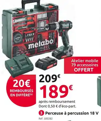 Mr Bricolage Metabo perceuse à percussion 18 v sb18lbl offre