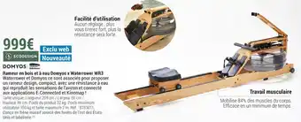 Decathlon Domyos rameur en bois et à eau domyos x waterrower wr3 offre